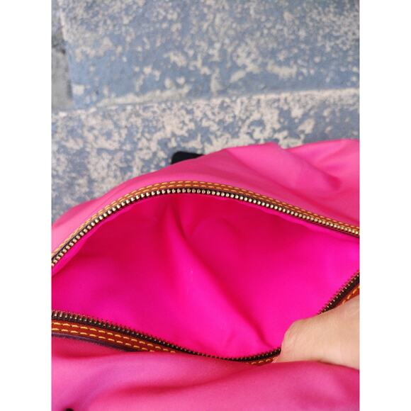 Dooney and Bourke Women's Hot Pink Nylon Leather Strap Shoulder Bag Read Descri - Picture 12 of 15